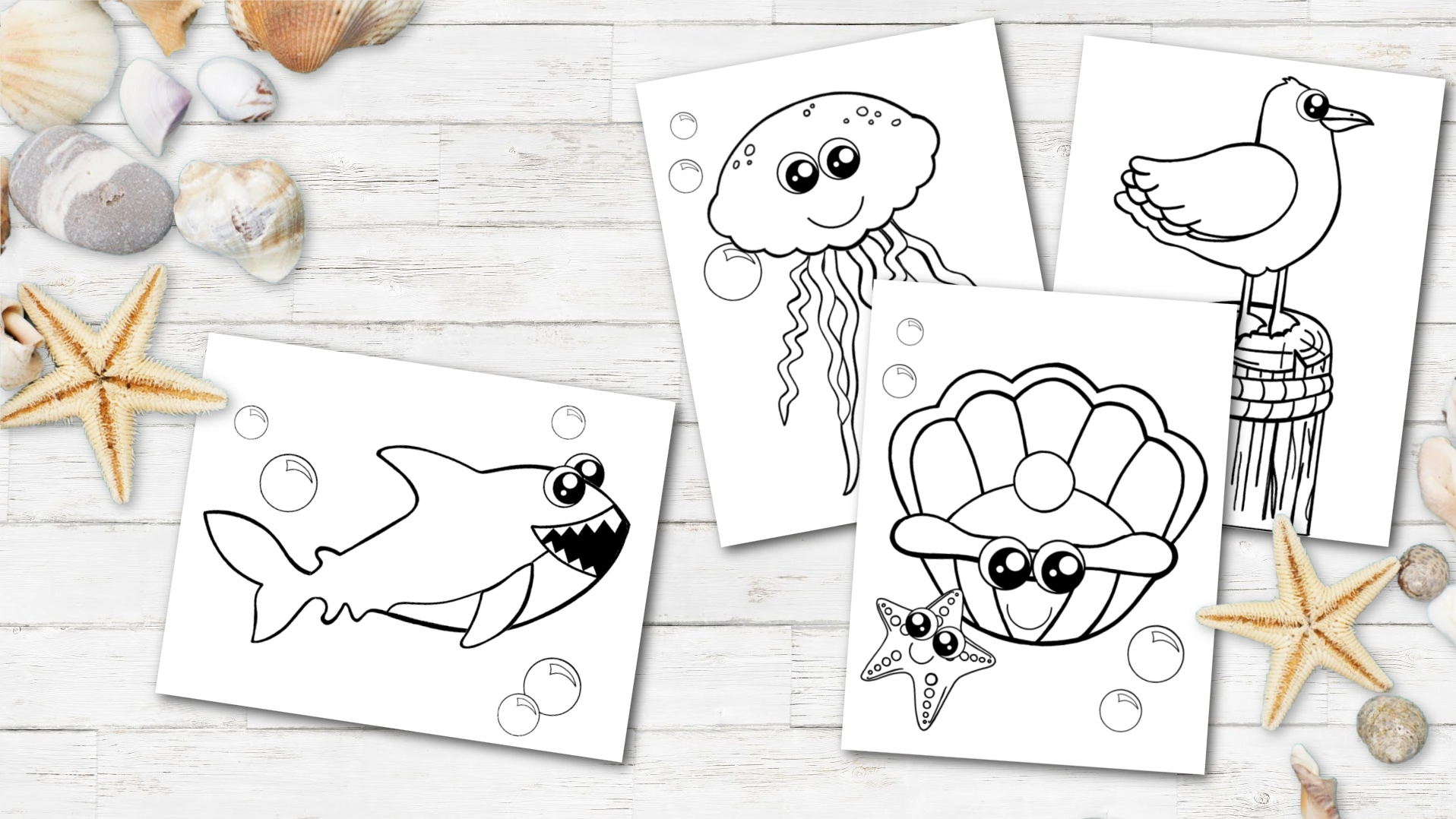 Ocean animal printable templates