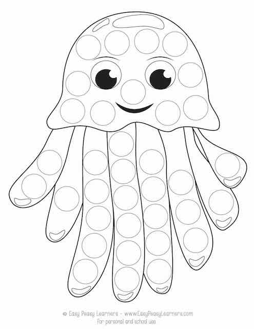 Free sea animals do a dot printables