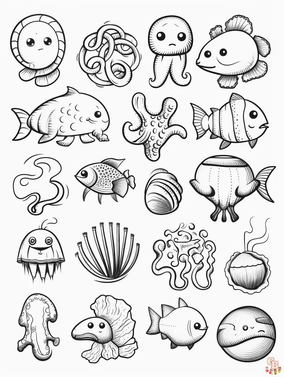 Sea animals coloring pages free printable