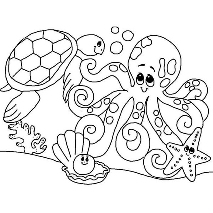 Sea animals coloring pages pdf
