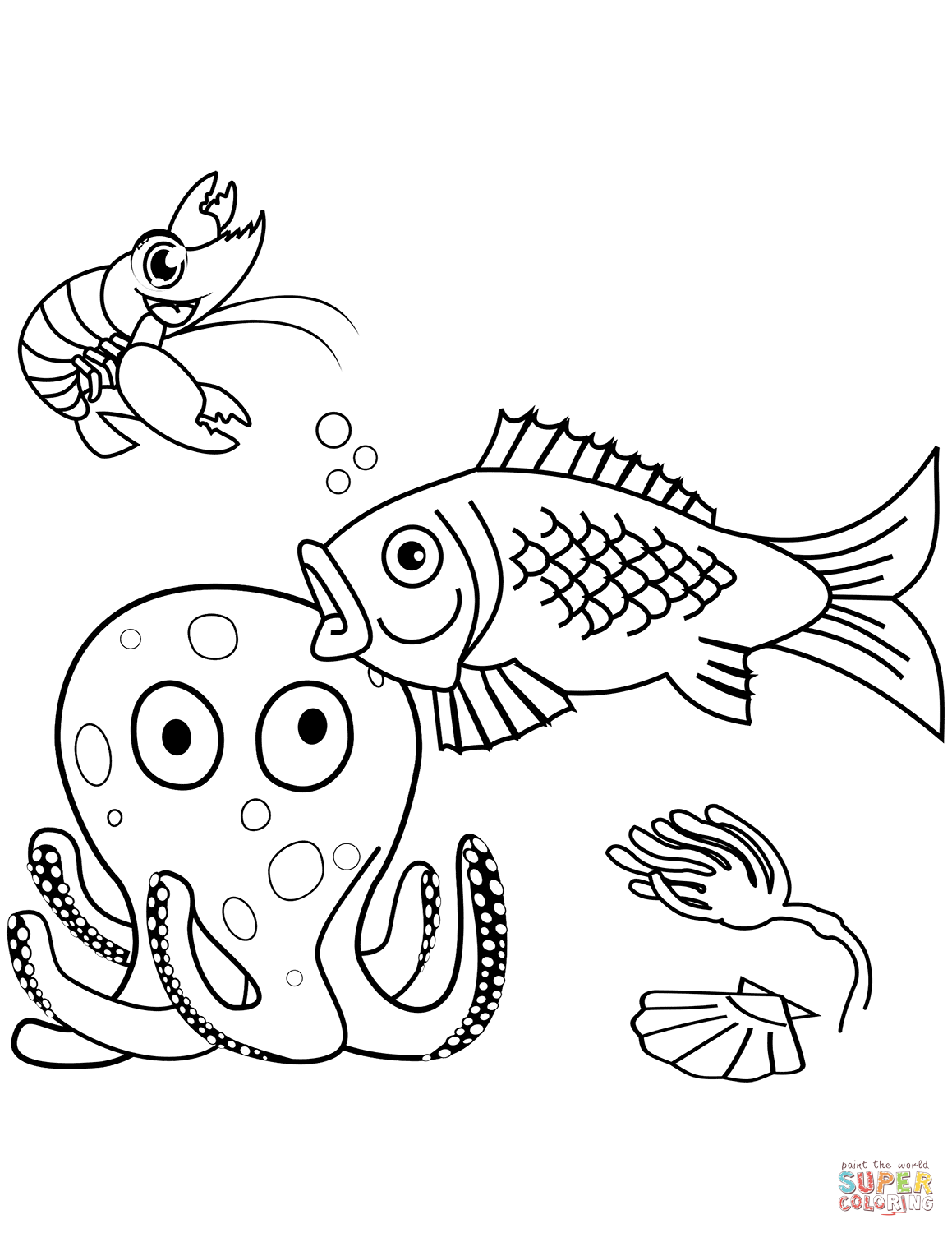 Sea life coloring page free printable coloring pages
