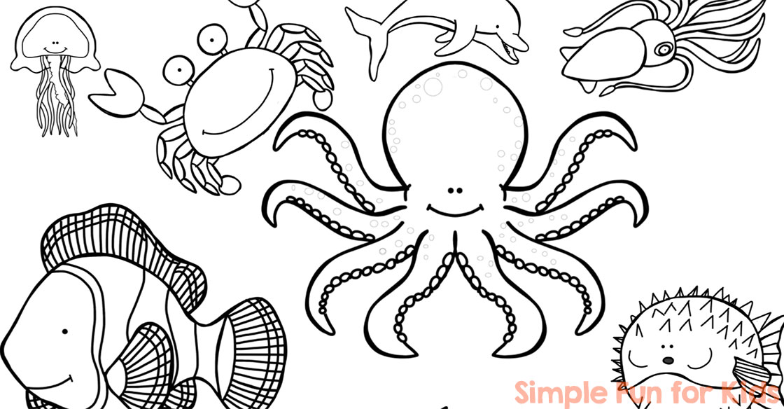 Ocean creatures facts coloring pages