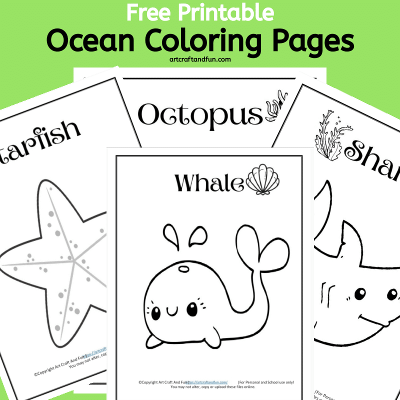 Free printable ocean and sea animal coloring pages