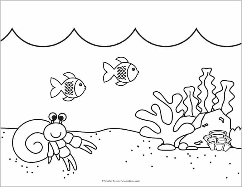Ocean coloring pages for kids to print for free