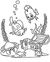 Water animals coloring pages for children