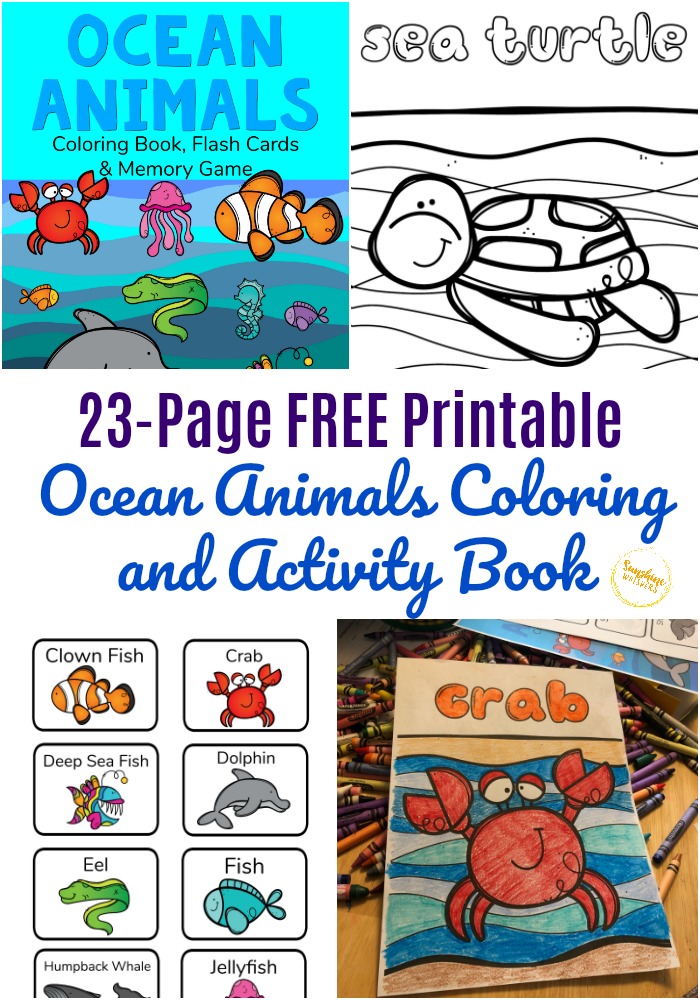 Free printable ocean animals coloring book and activity pack