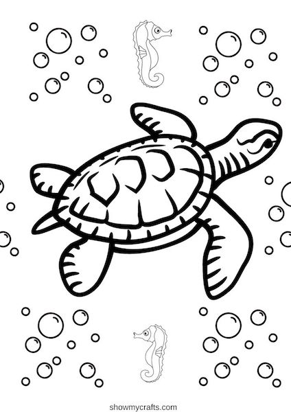 Printable sea turtle colouring pages for kids