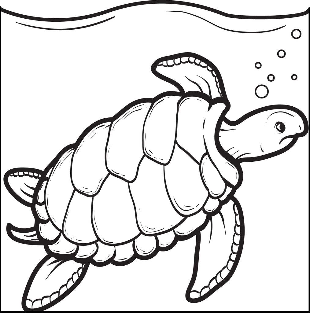 Printable swimming turtle coloring page for kids â