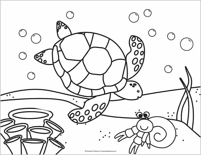 Free printable sea turtle coloring pages templates