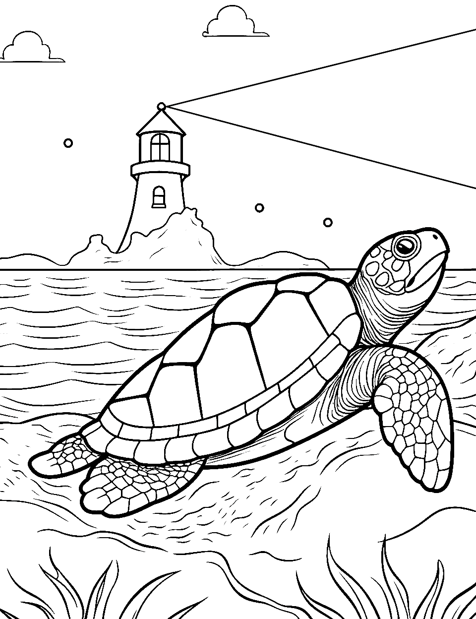 Turtle coloring pages free printable sheets