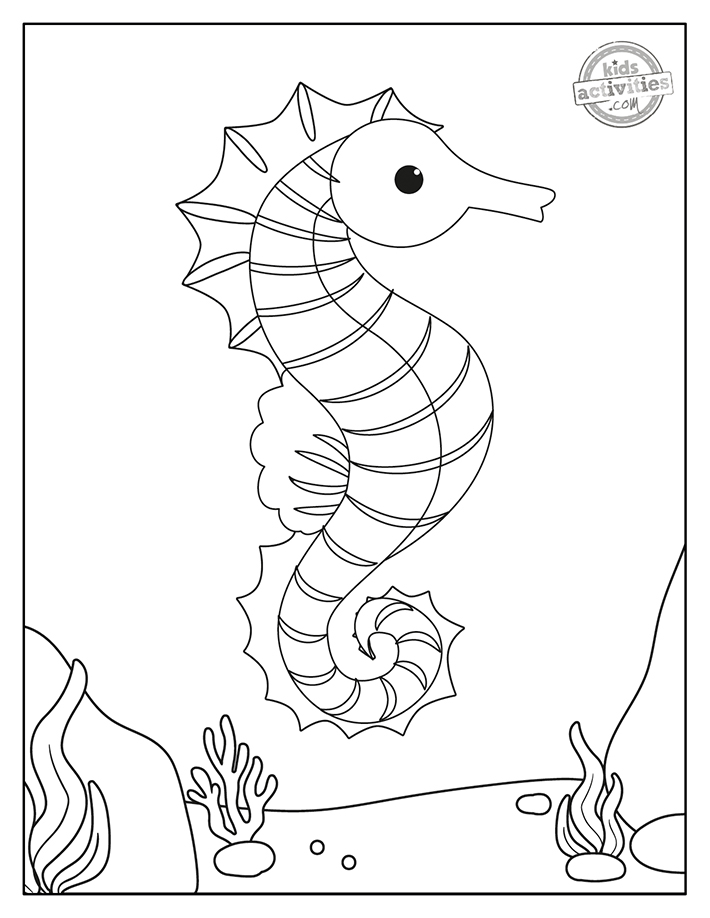 Super cute free printable seahorse coloring pages kids activities blog