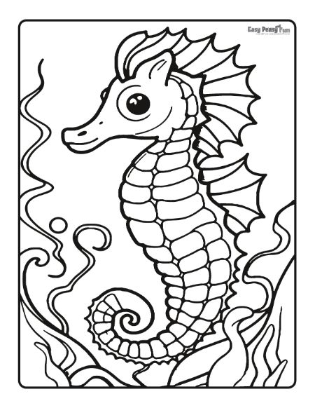 Printable seahorse coloring pages â sheets