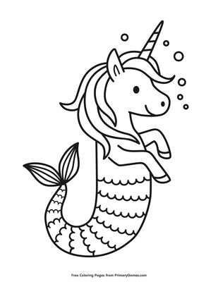 Unicorn seahorse coloring page â free printable pdf from