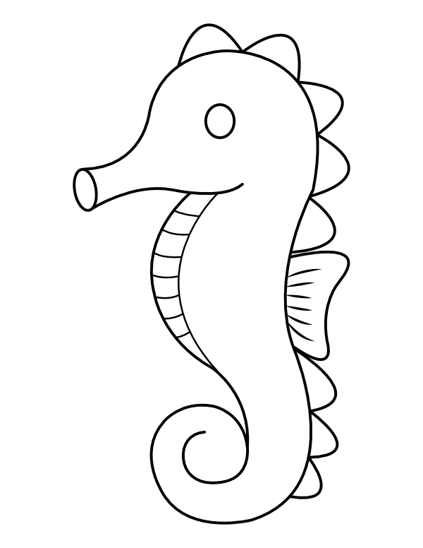 Printable seahorse coloring page