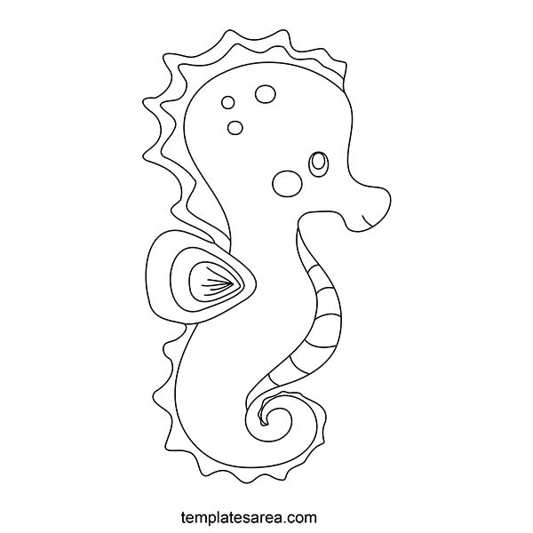 Free printable seahorse coloring page for kids