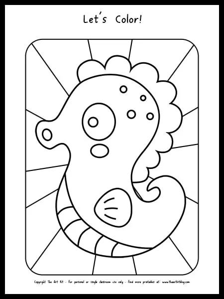 Cute seahorse coloring page free printable download â the art kit