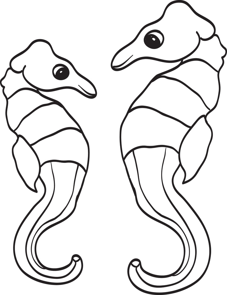 Printable seahorses coloring page for kids â