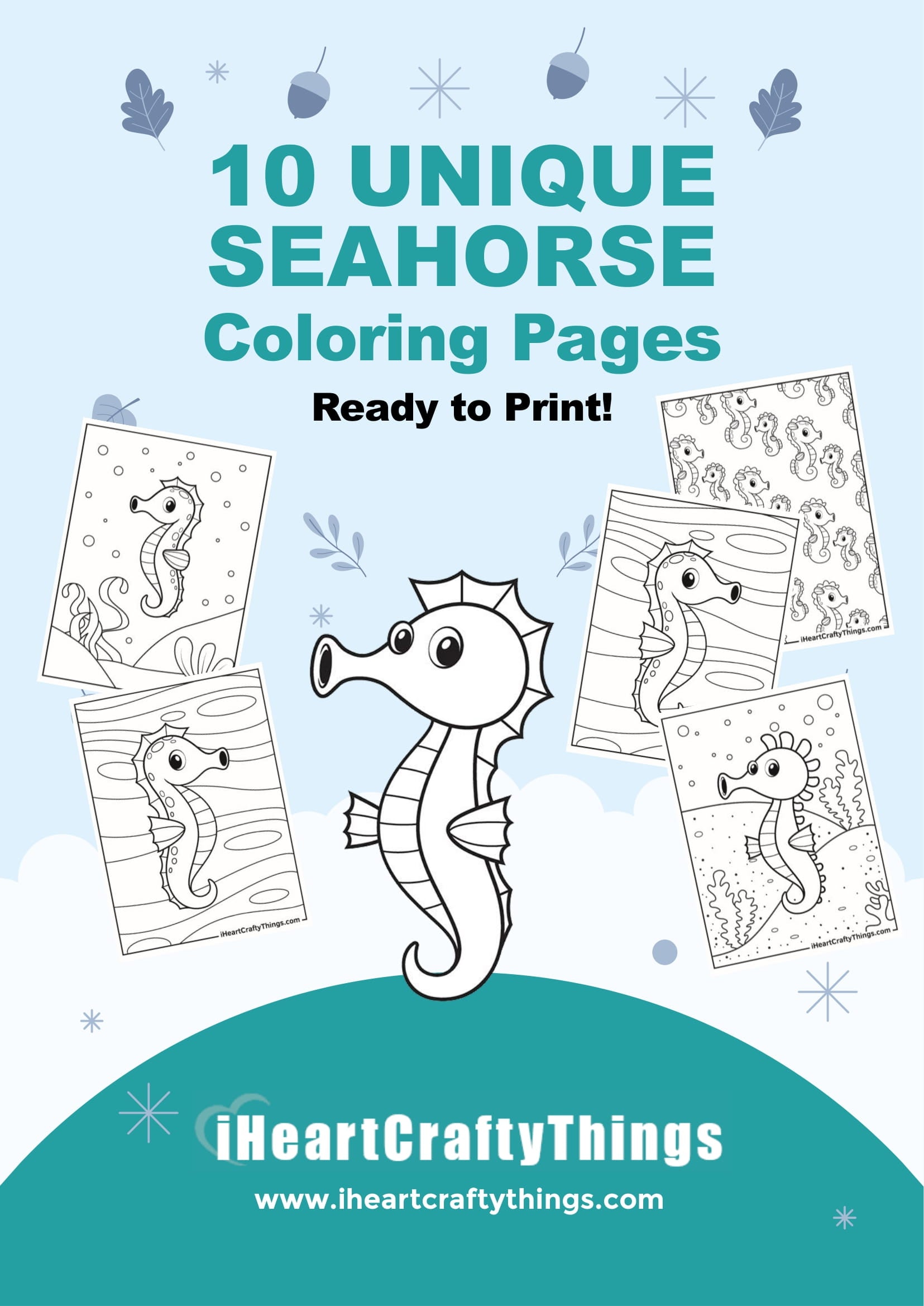 Sea horse coloring pages â i heart crafty things