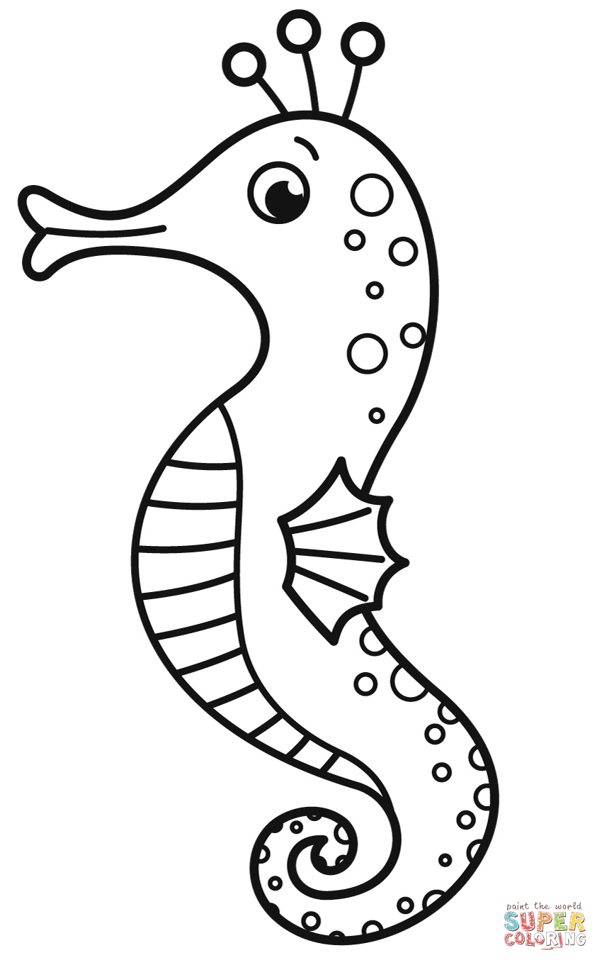 Seahorse coloring page free printable coloring pages