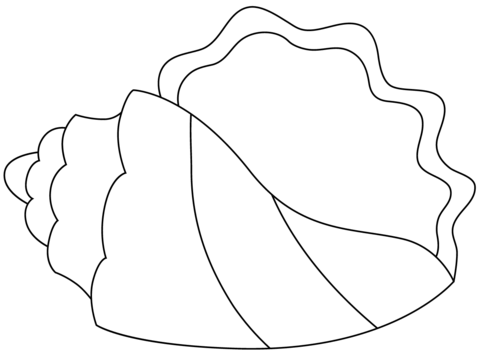 Seashell coloring page free printable coloring pages