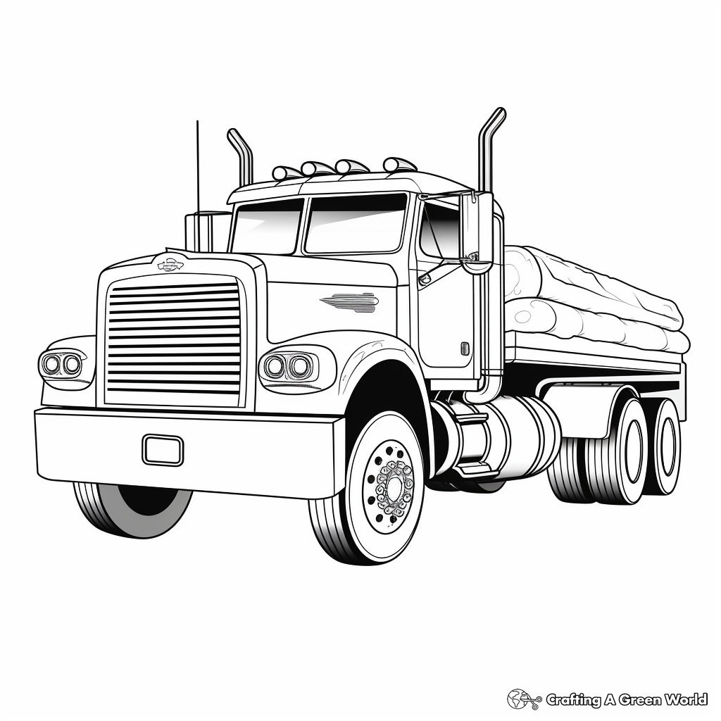Semi truck trailer coloring pages