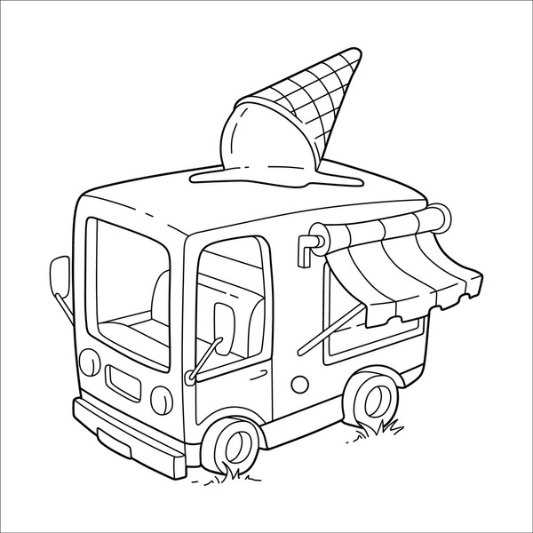 Thousand coloring page truck royalty