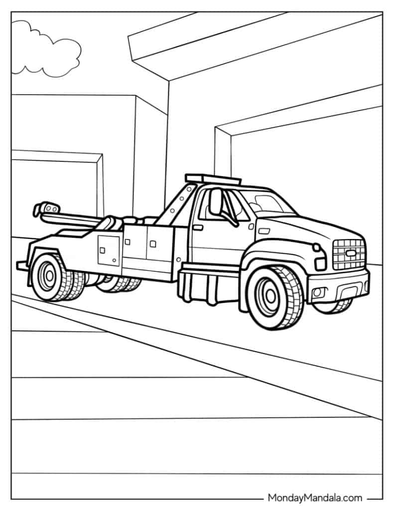 Truck coloring pages free pdf printables