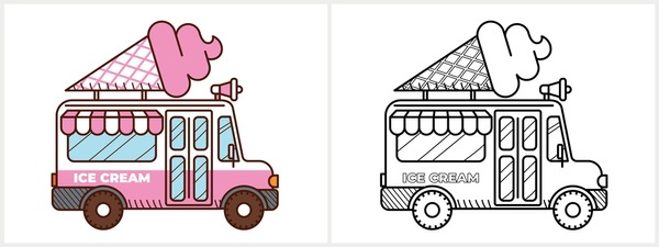 Thousand coloring page truck royalty