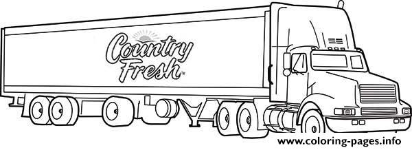 Semi truck coloring page printable