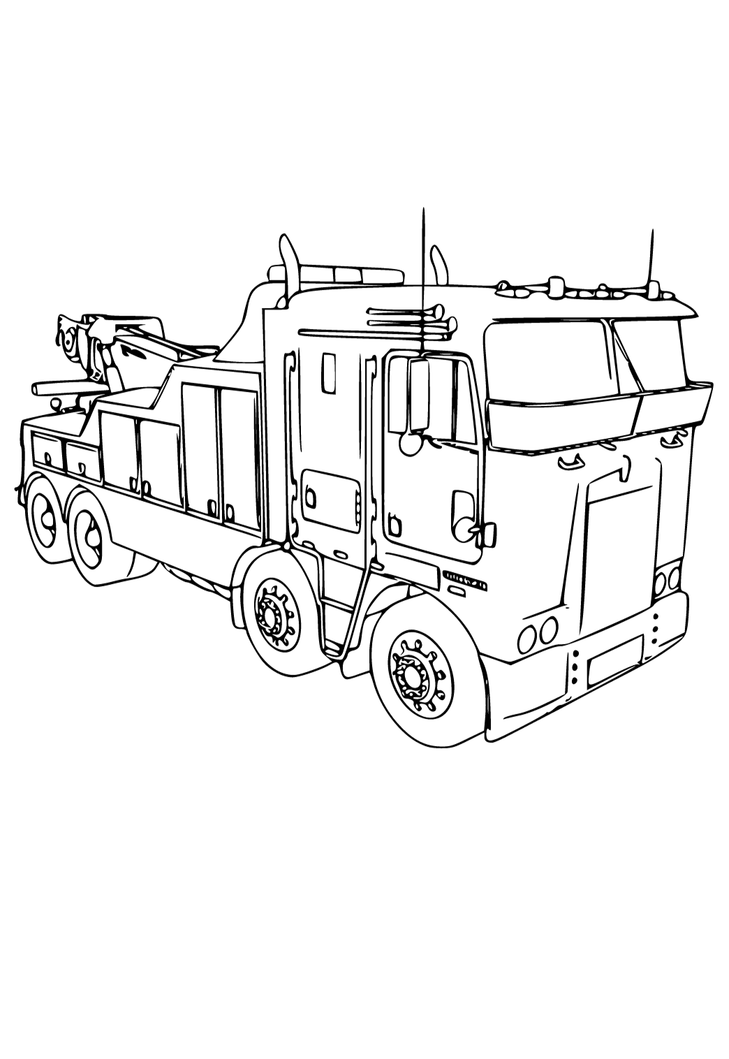 Free printable semi truck power coloring page for adults and kids