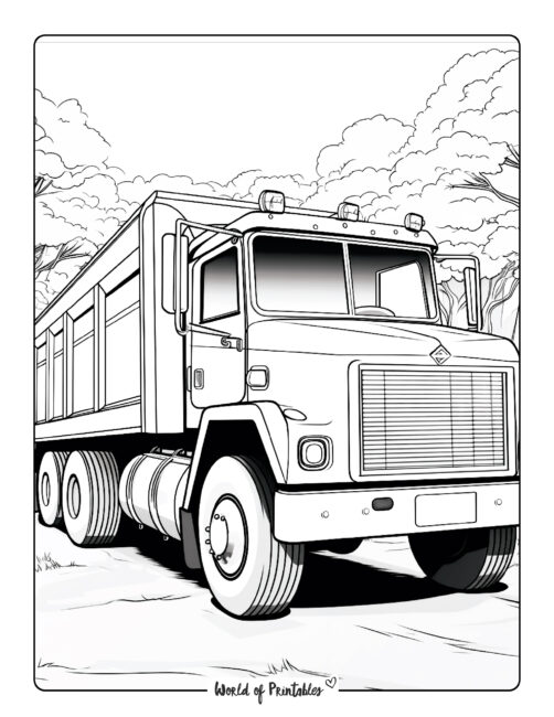 Truck coloring pages for kids adults