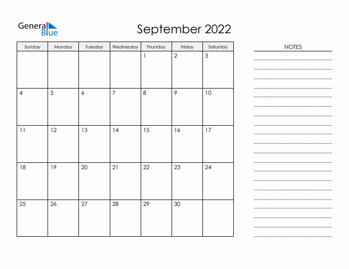 September monthly calendar pdf word excel