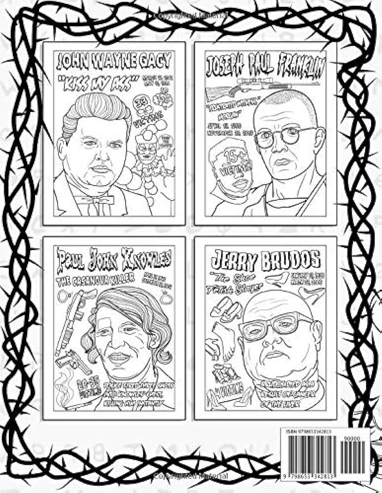 Serial killers and their last words coloring book creepy last words of famous murderers coloring books for adults only hulbert teddy books