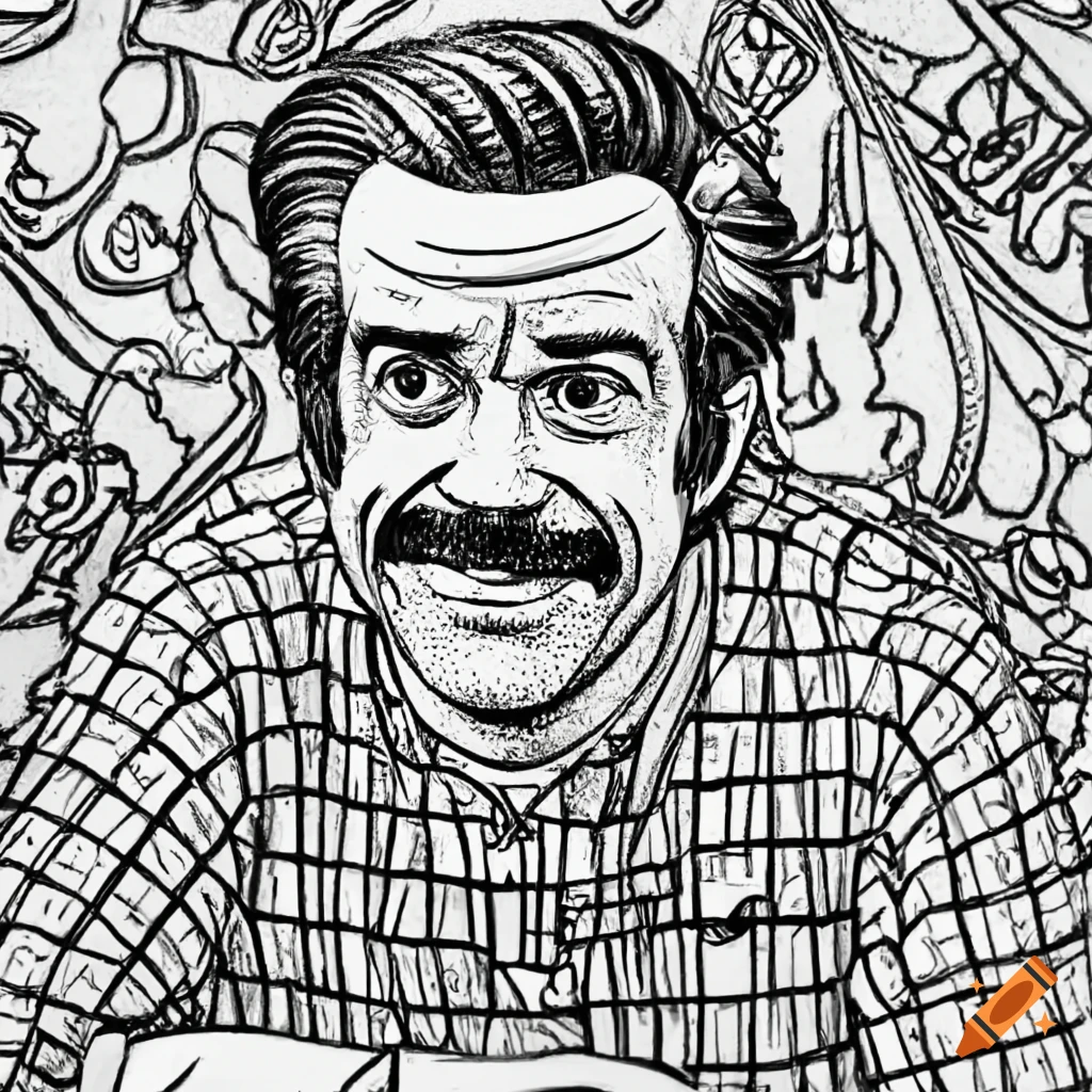 Blank ted lasso coloring page on