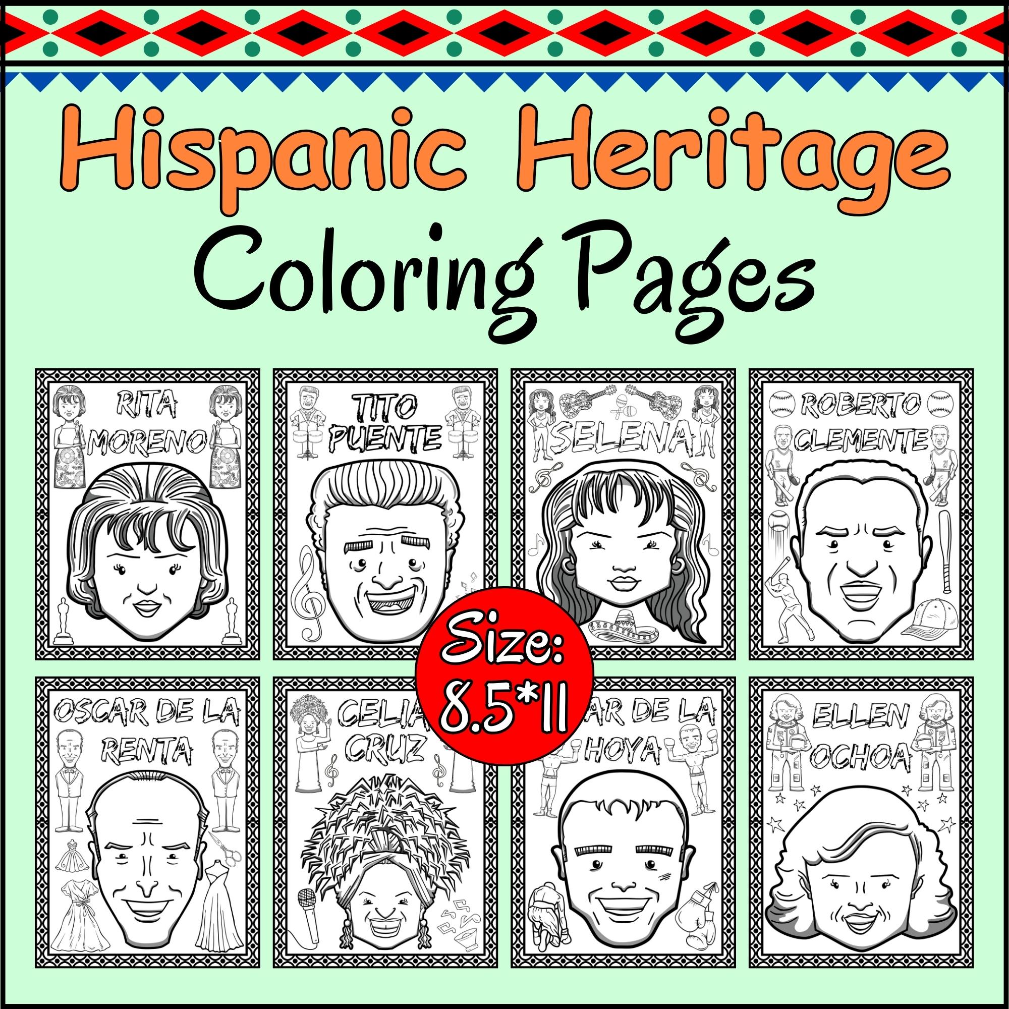 Hispanic heritage month coloring pages latino american heritage coloring sheets made by teachers