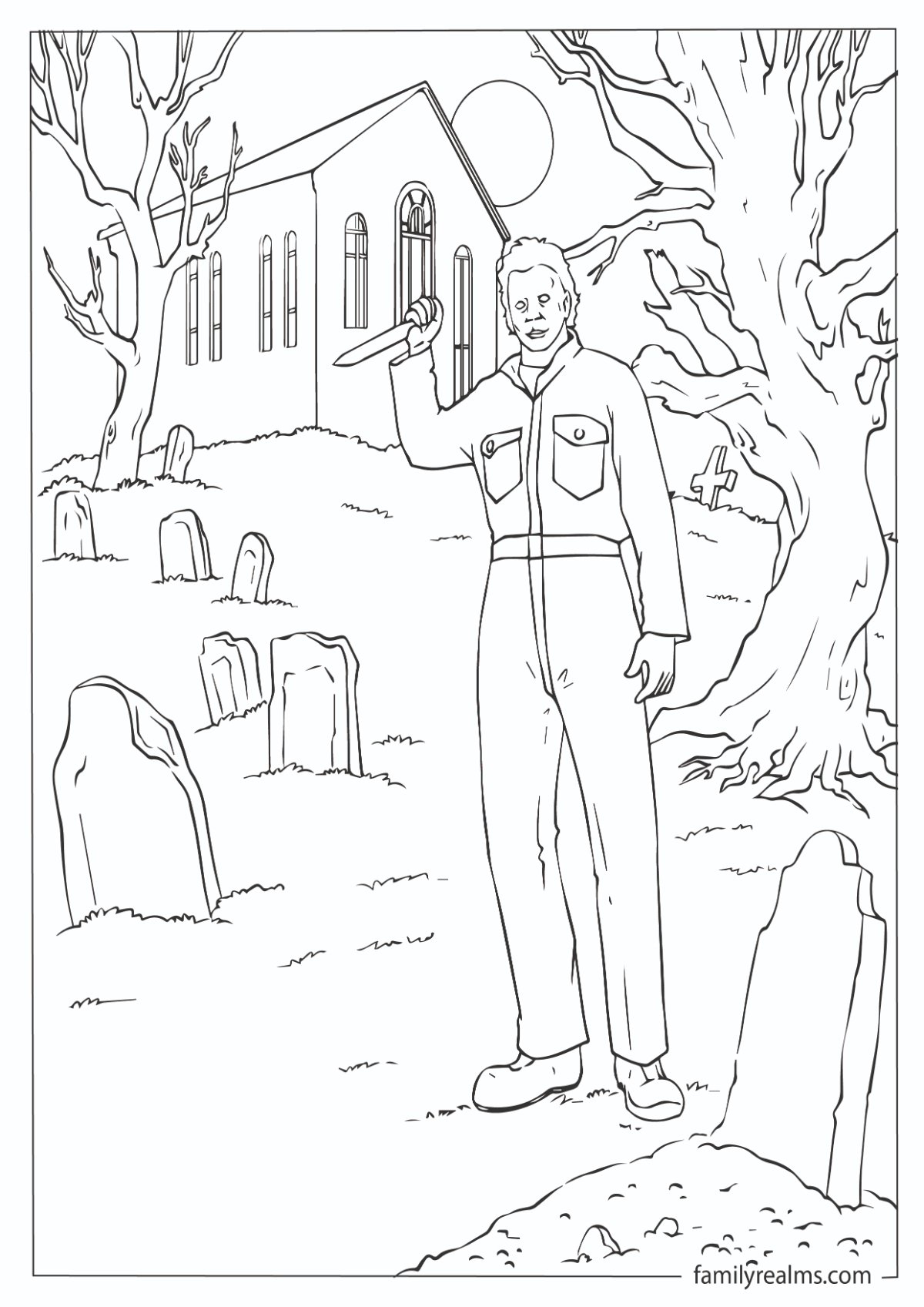 Halloweens michael myers coloring pages printable pdfs