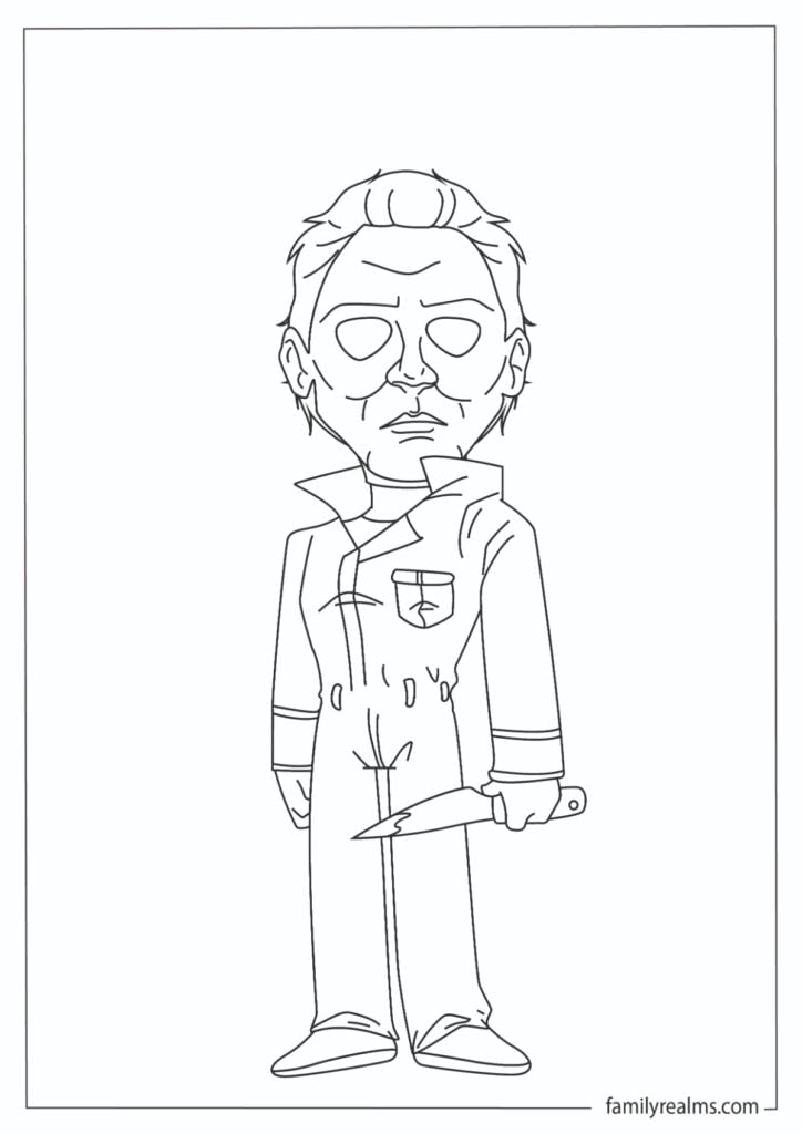 Halloweens michael myers coloring pages printable pdfs