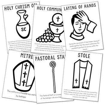 The seven sacraments set of posters coloring pages and mini books