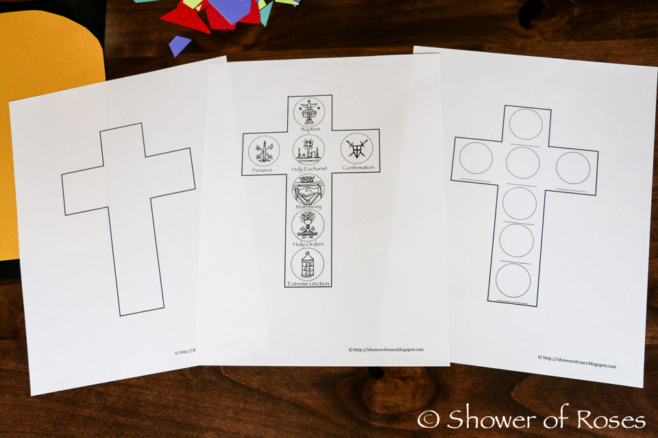 The seven sacraments stained glass window catechism craft with free printable