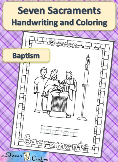 Seven sacraments handwriting and coloring