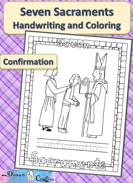 Seven sacraments handwriting and coloring