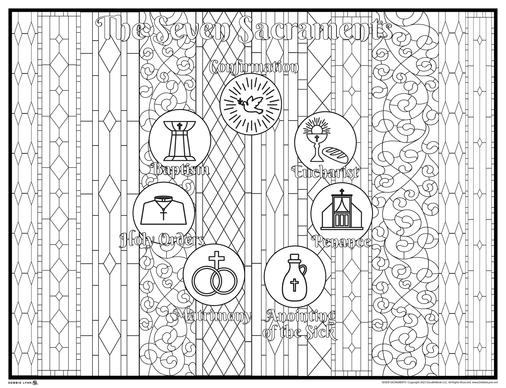 Seven sacraments faith personalized giant coloring poster x â debbie lynn