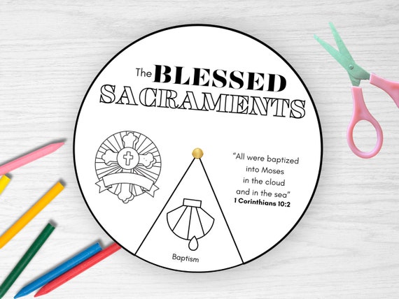 Seven sacraments coloring wheel sacraments coloring page catachesim ccd cfp catholic printable sacraments prep first confession