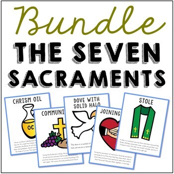 The seven sacraments set of posters coloring pages and mini books