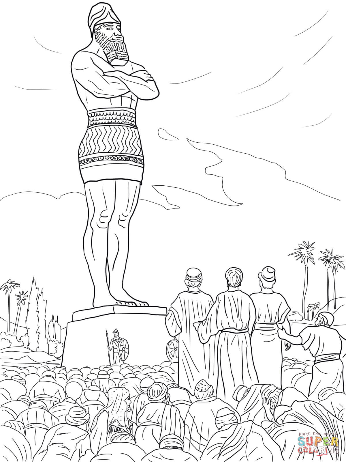 Daniels friends refused to worship the statue coloring page free printable coloring pages