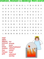 Shadrach meshanch and adednego word search puzzles