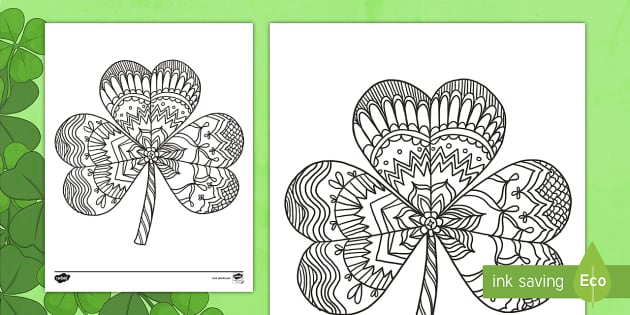 Printable shamrock coloring page resources