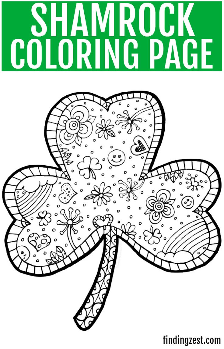 Printable shamrock coloring pages for st patricks day ð