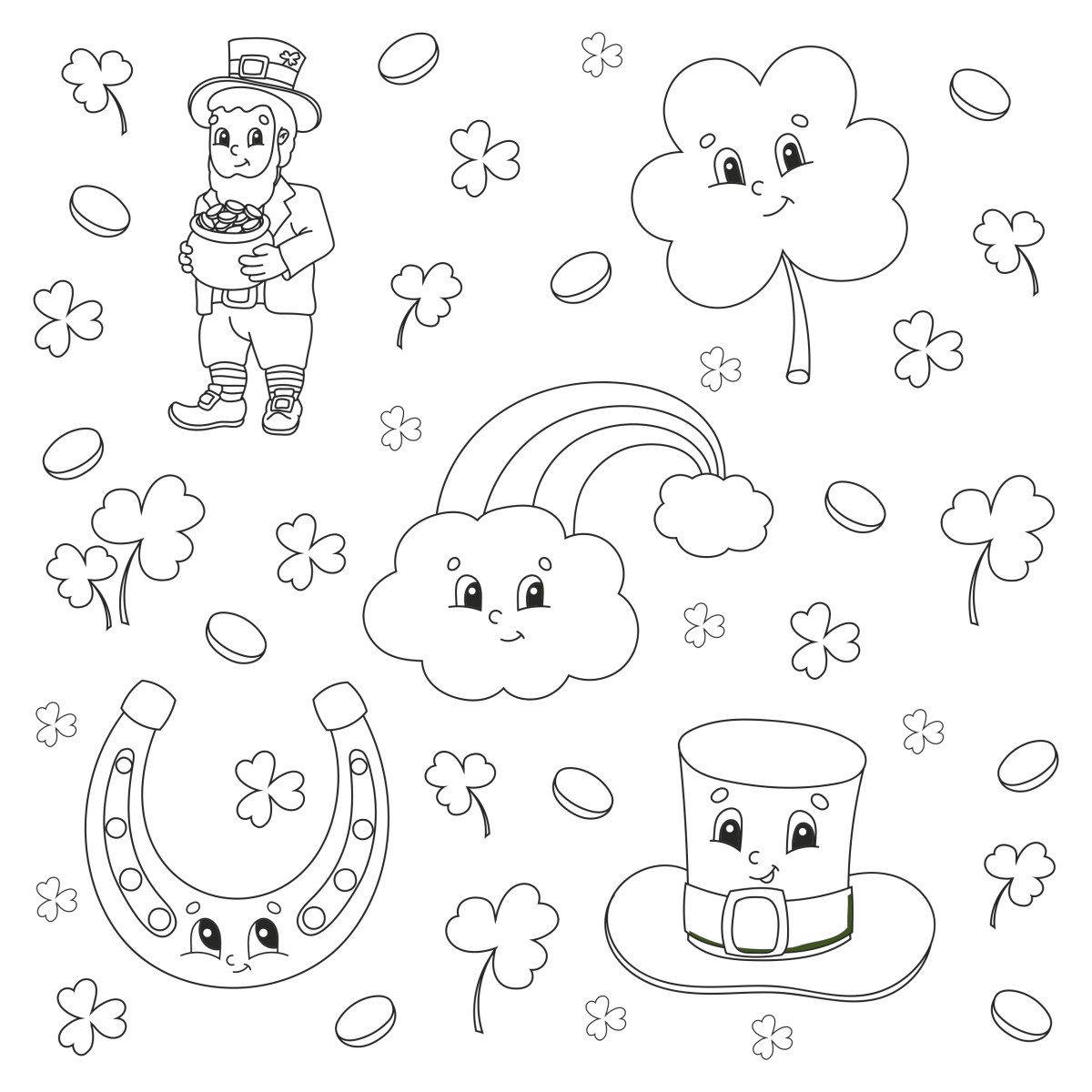 Free st patricks day printable shamrock coloring pages