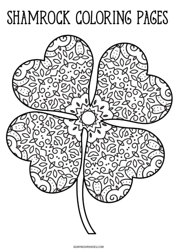 Free shamrock coloring pages